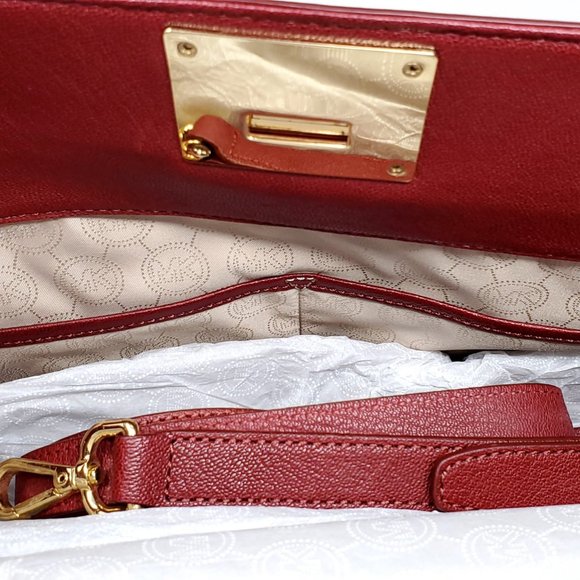 NWOT MICHAEL KORS Astrid Leather Satchel (Claret) - Picture 6 of 12
